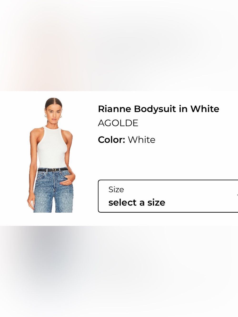 Agolde Rianne Bodysuit in White
